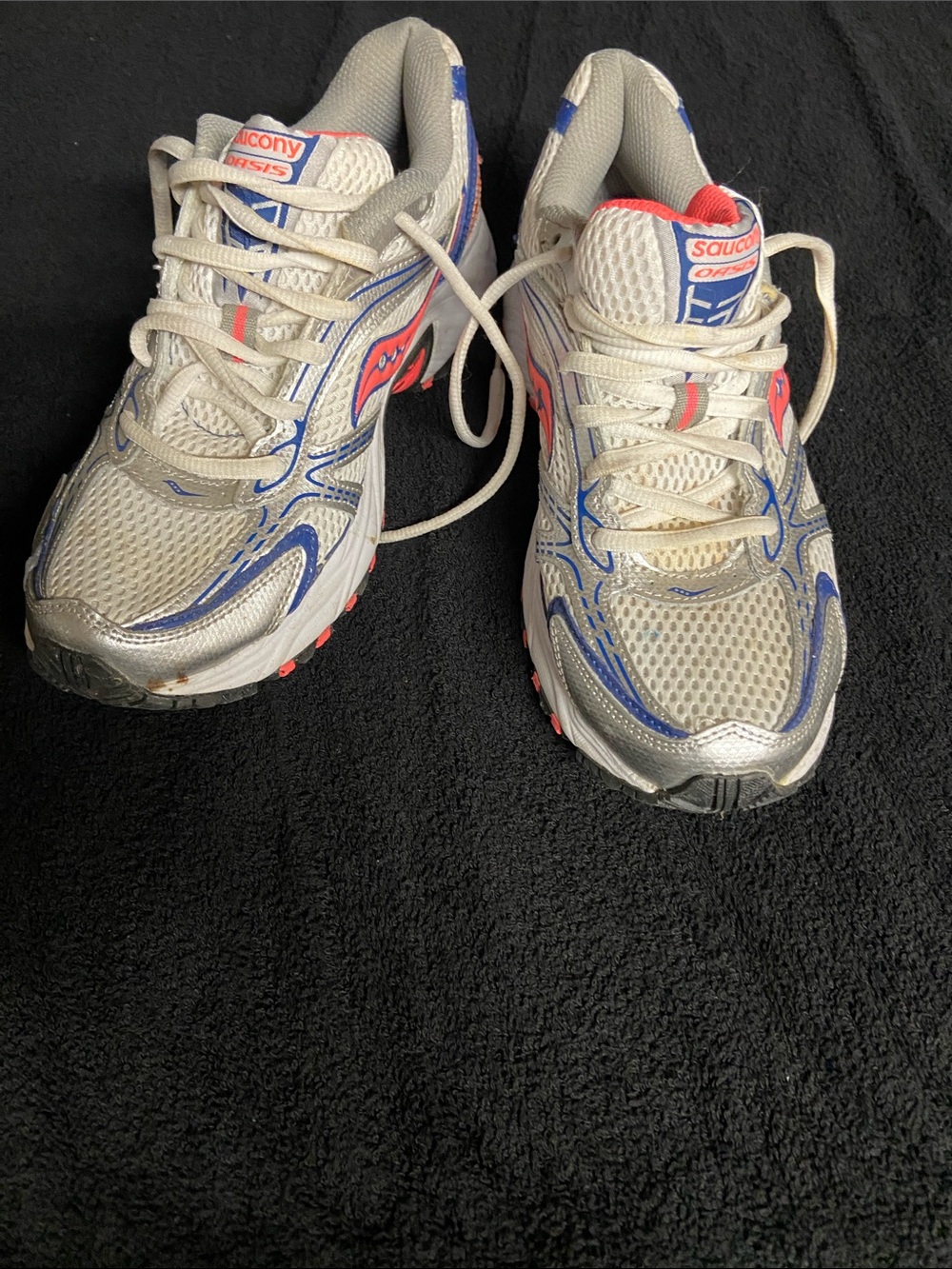 Saucony Women's Running Sneakers in White, Blue, and Coral
